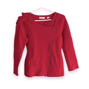 ANTHRO | 100% Wool Dramatic Shoulder Zip Up Sweater (S)